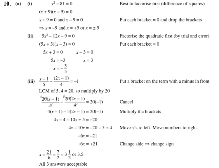 Junior Cert. Maths (Higher) Edco Sample A: Paper 1 Q10