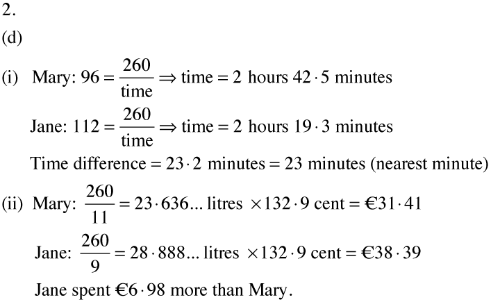 Leaving Cert. Maths (Higher) 2017: Paper 2 Q2