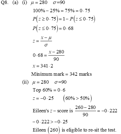 Leaving Certificate Maths (Higher) 2020: Paper 2 Q8