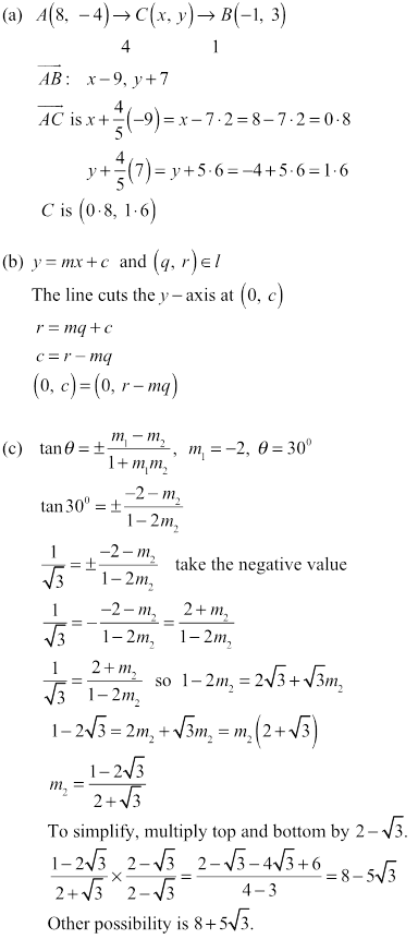 Leaving Certificate Maths (Higher) 2022: Paper 2 Q2