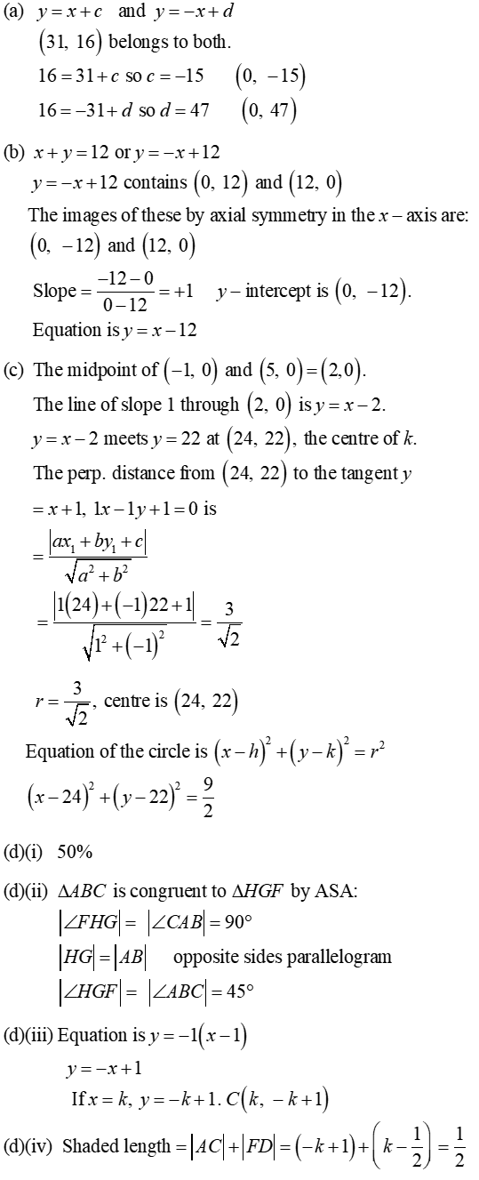 Leaving Certificate Maths (Higher) 2022 Deferred: Paper 2 Q10